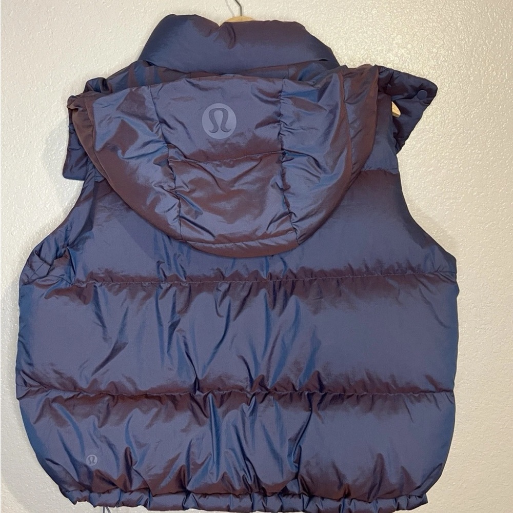Lululemon vest womens 8 wunder puff cropped indigo athletic preppy snow down ski - Picture 7 of 7